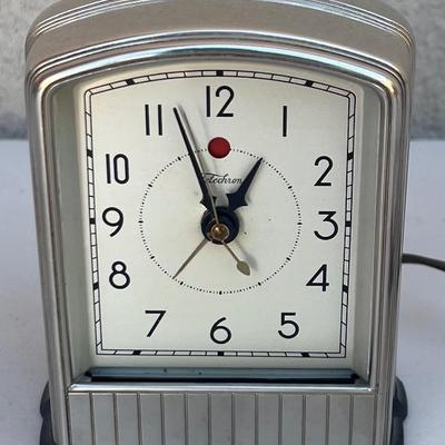 1930's Telechron Electric Alarm Clock Model 711 Stainless With Cord