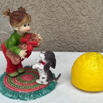Enesco Little Kitchen Fairies " Puppy Love Fairie" 2012 Figurine With Faux Lemon