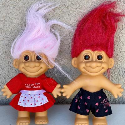 Pair Of Retired Good Luck Russ Valentines Trolls 