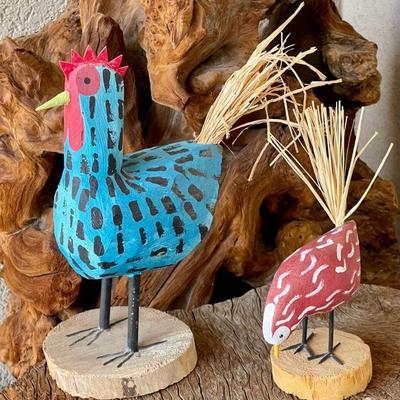 (2) Navajo Folk Art Bird And Chicken - (1) Lulu Herbert