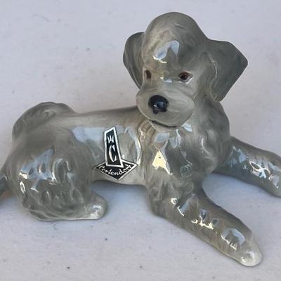 Vintage Cortendorf Grey Poodle Figurine With Original Sticker