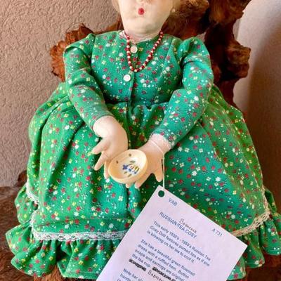 Babushka Cloth Face Russian Tea Cozy 30's - 50's