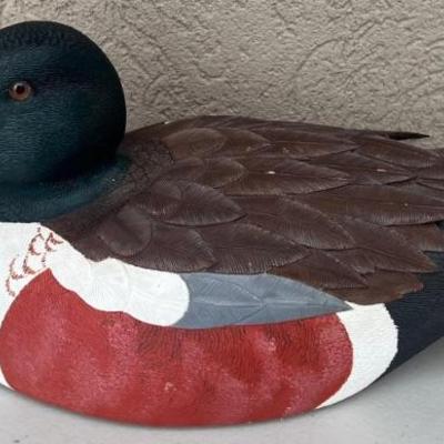 1992 Hand Carved And Painted Signed Wooden Duck Decoy
