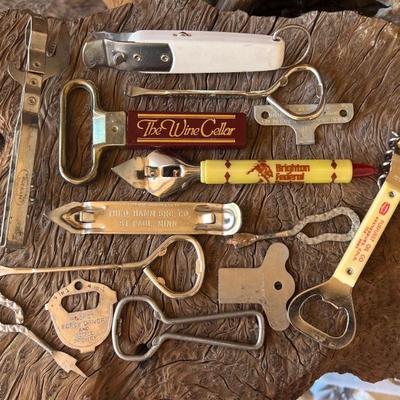 Vintage Bottle Can And Wine Openers - Pocket Screw Drivers, And More