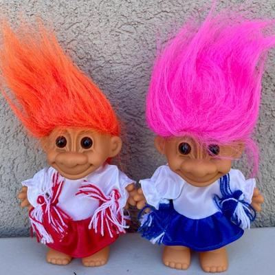 Pair Of Retired Good Luck Russ Cheerleader Trolls 