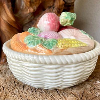 Fitz And Floyd Ironstone Lidded Veggie Bowl