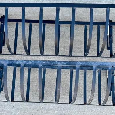 Pair Of Black Metal Deck Railing Planters