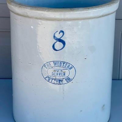 Antique The Western Pottery MFG. CO. Denver Colorado 8 Gallon Crock