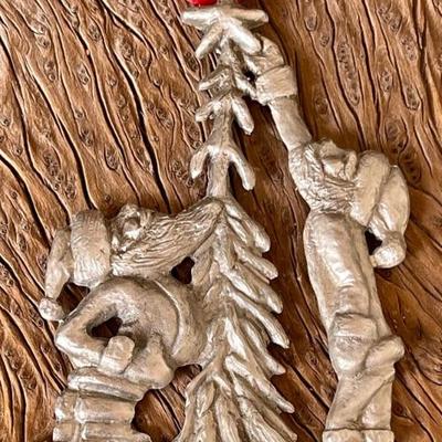 2019 Bill Moninger " Final Touch" Bronze Artist Pewter Christmas Ornament Loveland Co. 367