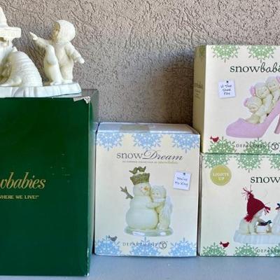 (4) Retired Department 56 Snowbabies - If The Shoe Fits, You Are My King, Light Up The Party, And More