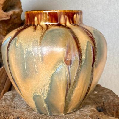 Thulin Belgium Large Drip Glaze Vase
