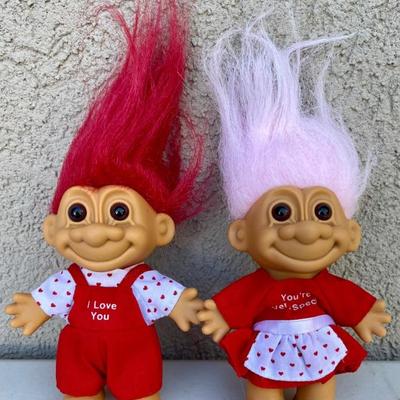 Pair Of Retired Good Luck Russ Valentines Trolls 