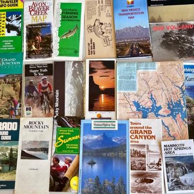 Collection Of Vintage Maps And Travel Guides - Colorado, Arizona, Utah, Montana, And More