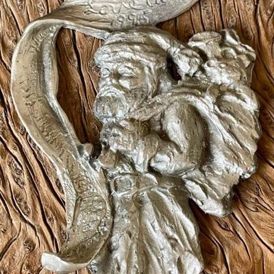 1995 Dee Clements " Santa's List" Bronze Artist Pewter Holiday Ornament Loveland Co. 763