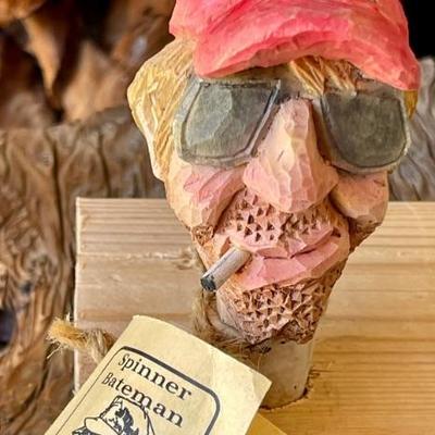 Vintage Chris Hammack Spinner Bateman Bottle Stopper Signed On Hat