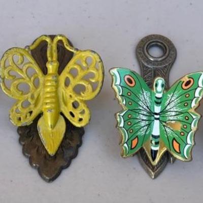 (4) Vintage Metal Butterfly Note Clips