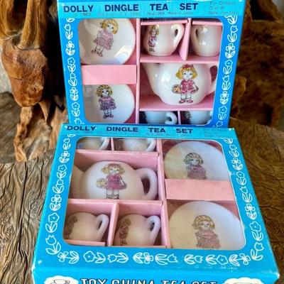 (2) Miniature Dolly Dingle Toy Tea Sets IOB