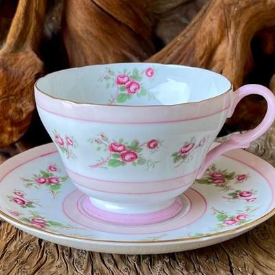 Vintage Shelley England Fine Bone China Roses Cup And Saucer