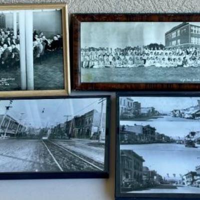 (4) Framed Photos - 1958 Colorado Ag Convention, 1921 Smith Center High School, 1910 And 1949 Littleton Prints