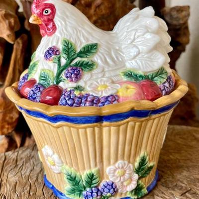 Fitz And Floyd Hen On Nest Lidded Casserole 