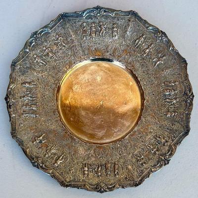 Antique E. G. Webster & Son Silver Plate 9.75" Dutch Repousse Plate
