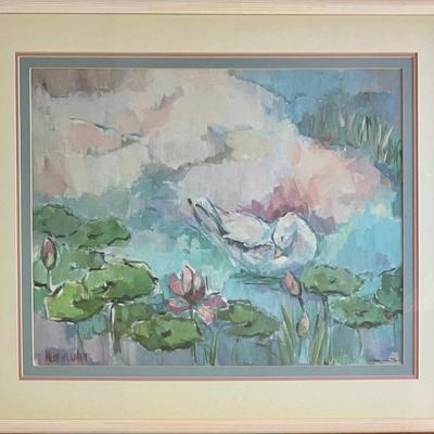 Marlene Cohen Signed Limited Edition Waterlilies Print 508 Of 1100