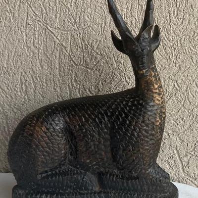 Vintage Hand Carved Wood Kenya 9.5" Gazelle (as Is)