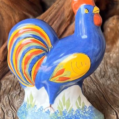 Henriot Quimper French Pottery Rooster Hand Made In France Signed