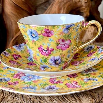 James Sadler Sophie Chintz Cup, Saucer, And Plate