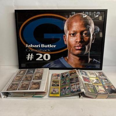 #6004 • (2) Binders of Baseball Cards & Framed Photo Jabaria Butler