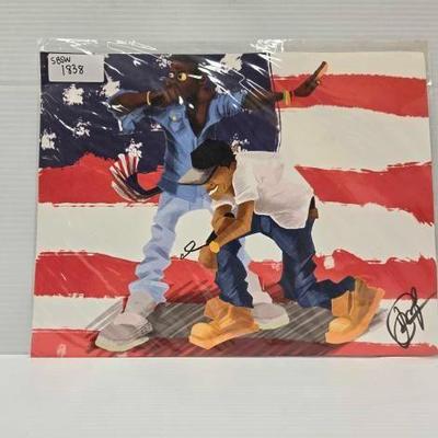 #1838 • Jay Z and Kanye West With American Flag Art
