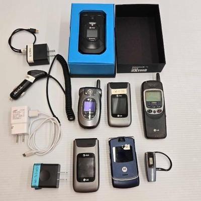 #1938 • (6) Phones, Power Cords and Wireless Head Set