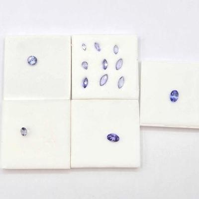 #654 • (4) Tanzanite Stones & (9) Russian Lab Alex Stones
