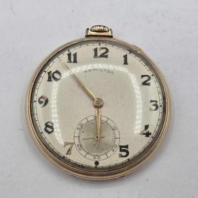 #1124 • 14KGF Hamilton Pocket Watch
