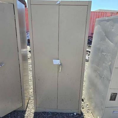 #80414 • Metal Cabinet with Miscellaneous Items