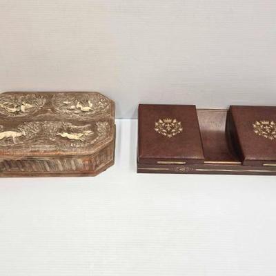 #1924 • Engraved Tricket Box & Jewelry Box with Coin Tray