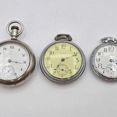 #1140 • (3) Elgin Pocket Watches