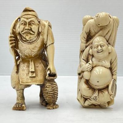 #1900 • (2) Netsuke Figurines