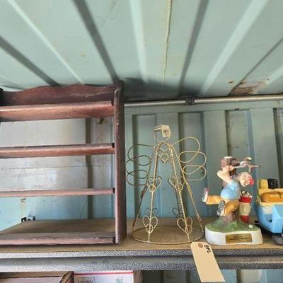 #3002 • Decanters, Wooden Spice Rack, Christmas Angel