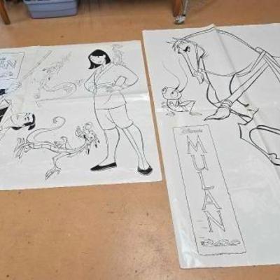 #4159 • (2) Disney Mulan Movie Theater Templates/Posters