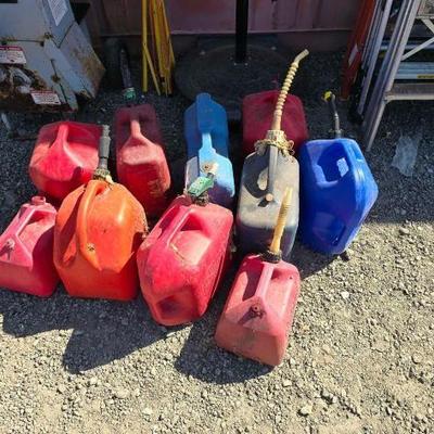 #80106 • (10) Assorted Gas Cans
