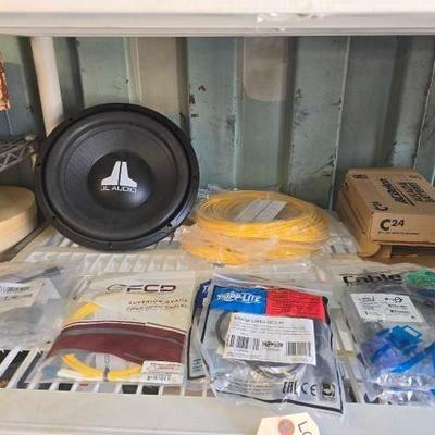 #3514 • Assorted Cables, Batteries, Subwoofer