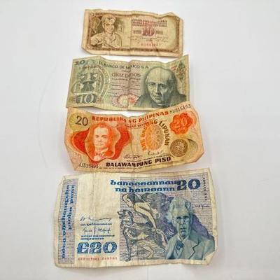 #1702 • (4) Foreign Currency Banknotes