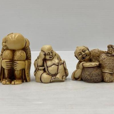 #1902 • (3) Netsuke Figurines