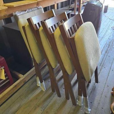 #10544 • 4 Folding Wooden Chairs

