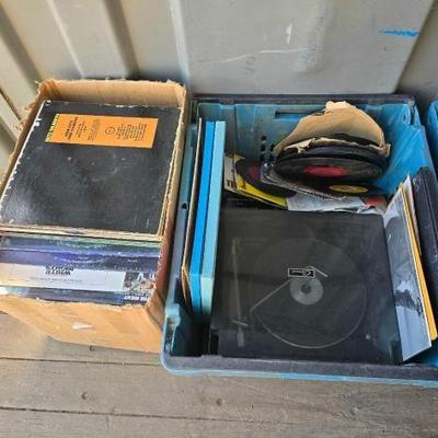 #10002 • Garrand 42M Record Player and Vinyl Records
