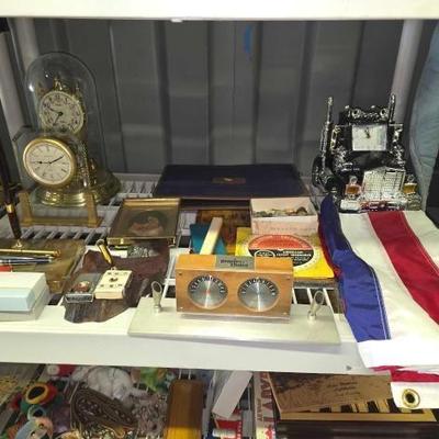 #10046 • American Flag, Clocks, Pen Holders, Pens, Rocks
