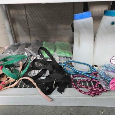 #2910 • Livestock Feeding Bottles, Rope Halter with Snaps, and Harnesses