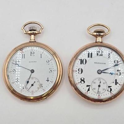 #1134 • Hamilton and Howard Pocket Watches