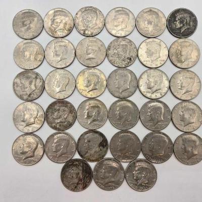 #1516 • (33) Kennedy Half Dollar Coins